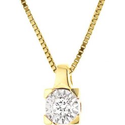Naszyjniki damskie: Złoty naszyjnik z diamentami – dł. 42 cm
