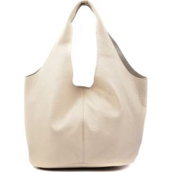 Torebki klasyczne damskie: Skórzana torebka w kolorze beżowym – (S)32 x (W)39 x (G)23 cm