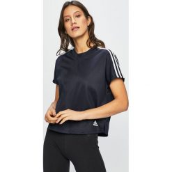 Adidas Performance - Top. Niebieskie topy damskie marki adidas Performance, s, z bawełny, z okrągłym kołnierzem. Za 129,90 zł.