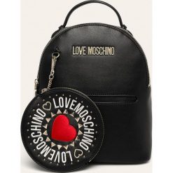 Love Moschino - Plecak. Czarne plecaki damskie Love Moschino, z aplikacjami, ze skóry ekologicznej. W wyprzedaży za 659,90 zł.