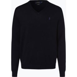 Polo Ralph Lauren - Sweter męski – Slim Fit, niebieski. Niebieskie swetry męskie Polo Ralph Lauren, s, bez wzorów, z bawełny, eleganckie, polo, bez kaptura. Za 589,95 zł.