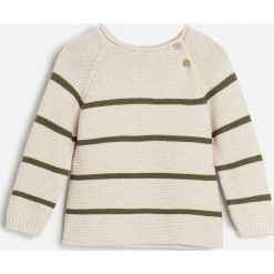 Bawełniany sweter w paski - Beżowy. Brązowe swetry męskie Reserved, w paski, z bawełny, bez kołnierzyka, bez kaptura. Za 49,99 zł.