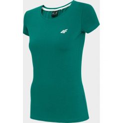 T-shirt damski TSD001 - ciemna zieleń. Żółte t-shirty damskie 4f, bez wzorów, bez kołnierzyka. W wyprzedaży za 34,99 zł.