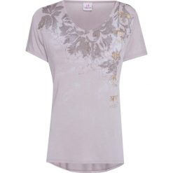 T-shirt DEHA HARMONIC Beżowy. Brązowe bluzki damskie marki Deha, z nadrukiem, z elastanu, bez kołnierzyka, bez rękawów. W wyprzedaży za 78,00 zł.