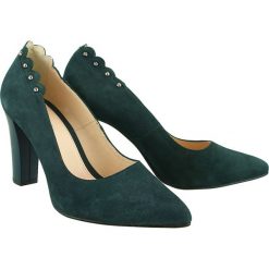 MARCO SHOES 1005P-052-1 zielony, czółenka damskie. Zielone czółenka damskie Marco Shoes, bez wzorów, ze skóry, bez obcasa, na obcasie. Za 266,90 zł.