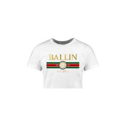 T-shirty z krótkim rękawem Ballin Est. 2013 Line Small Shirt. Białe t-shirty męskie Ballin Est. 2013, s, bez wzorów, bez kołnierzyka, krótkie. Za 100,74 zł.