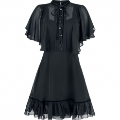 Hell Bunny Imperia Dress Sukienka czarny. Czarne sukienki damskie marki Hell Bunny, xs, w ażurowe wzory, z materiału, z kokardą. Za 264,90 zł.