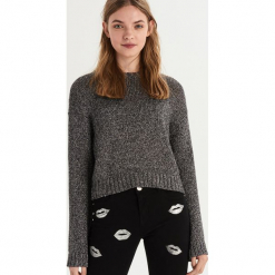 Sweter z połyskującą nicią - Srebrny. Szare swetry klasyczne damskie marki Sinsay, l. Za 79,99 zł.