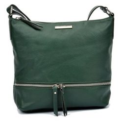 Torebki klasyczne damskie: Skórzana torebka w kolorze zielonym – (S)24 x (W)32 x (G)11,5 cm