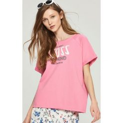 Bluzy damskie: Bluza oversize - Różowy