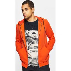 Bluzy męskie: Bluza z kontrastowymi detalami - Pomarańczowy