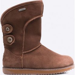 Emu Australia - Botki Oak. Brązowe botki damskie na obcasie EMU Australia, z materiału, z okrągłym noskiem. W wyprzedaży za 429,90 zł.