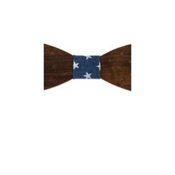 Mucha męska drewniana EM Men's Accessories. Brązowe muchy męskie Em men's accessories, z materiału, wizytowe. Za 129,99 zł.