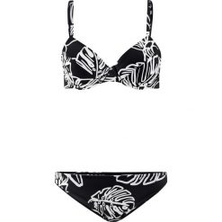 Bikini na fiszbinach (2 części) bonprix czarno-biały. Czarne stroje kąpielowe damskie bonprix, bez wzorów. Za 49,99 zł.