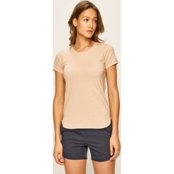 Columbia - T-shirt. Pomarańczowe bluzki damskie Columbia, s, z nadrukiem, z bawełny, z okrągłym kołnierzem. Za 149,90 zł.