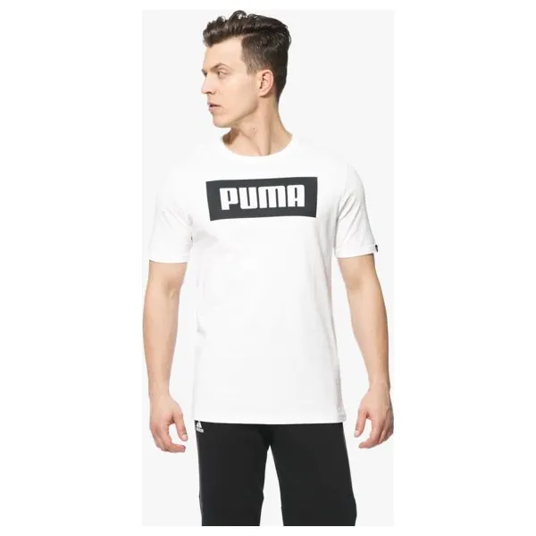 Puma Koszulka Ss Rebel Basic , biały, rozmiar XXL. Białe koszulki męskie Puma, xxl, z nadrukiem, z bawełny, z okrągłym kołnierzem, bez rękawów. W wyprzedaży za 79,99 zł.