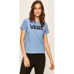 Vans - T-shirt. Niebieskie bluzki damskie Vans, s, z nadrukiem, z bawełny, z okrągłym kołnierzem. Za 119,90 zł.