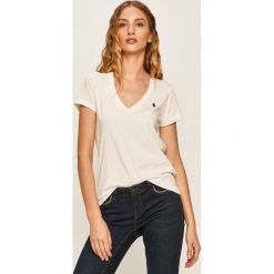 Polo Ralph Lauren - T-shirt. Białe bluzki damskie Polo Ralph Lauren, s, bez wzorów, z bawełny, polo. Za 259,90 zł.