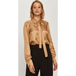 Twinset - Koszula. Brązowe bluzki damskie Twinset, na co dzień, s, bez wzorów, z jedwabiu, eleganckie, z włoskim kołnierzykiem, z długim rękawem. Za 669,90 zł.