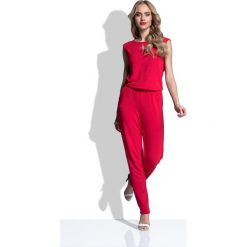 Kombinezon I184 czerwony. Czerwone kombinezony damskie Tagless, l, bez wzorów, z bawełny, eleganckie, z dekoltem na plecach, bez rękawów. Za 123,50 zł.