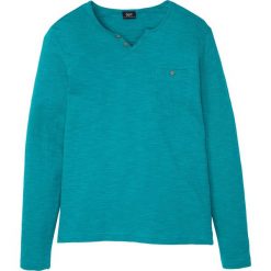 Shirt z długim rękawem bonprix matowy turkusowy melanż. Zielone koszulki męskie bonprix, xl, bez wzorów, bez kołnierzyka, z długim rękawem, długie. Za 49,99 zł.