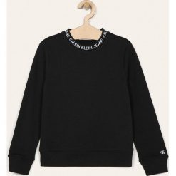Calvin Klein Jeans - Bluza dziecięca 116-176 cm. Czarne bluzy chłopięce Calvin Klein Jeans, z aplikacjami, z bawełny, bez rękawów, bez kaptura. Za 299,90 zł.