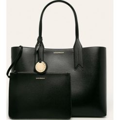 Emporio Armani - Torebka. Czarne torby damskie na zakupy Emporio Armani, bez wzorów, z poliesteru, na ramię, duże, bez dodatków. Za 729,90 zł.