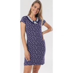 Niebiesko-Biała Koszula Nocna Grynnell. Niebieskie koszule damskie Born2be, xl, bez wzorów, bez kołnierzyka, bez rękawów. Za 69,99 zł.