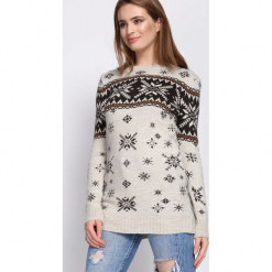 Beżowy Sweter Intelligible. Brązowe bez kategorii Born2be, s. Za 74,99 zł.
