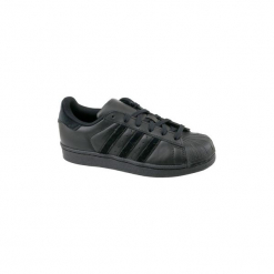 Buty Dziecko adidas Superstar J BZ0358. Czarne trampki dziewczęce marki Adidas, bez wzorów, bez zapięcia. Za 259,99 zł.