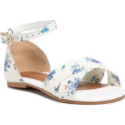 Sandały BIBI - Mini Me 1102053 Blue Garden/White. Białe sandały dziewczęce Bibi, ze skóry ekologicznej, bez zapięcia. Za 139,00 zł.