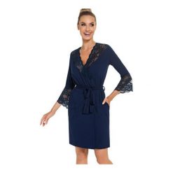 Szlafrok Stella Dark Blue. Niebieskie szlafroki damskie marki Donna. Za 146,90 zł.