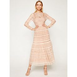 Sukienka wieczorowa Red Valentino TR0VA11N. Brązowe sukienki damskie Red Valentino, bez wzorów, z poliesteru, wizytowe, bez kołnierzyka, bez rękawów. Za 4089,00 zł.