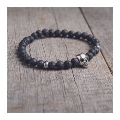 Męska bransoletka :: black lava & skull VI. Czerwone bransoletki męskie kaktusia, metalowe. Za 69,00 zł.