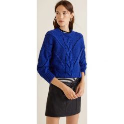 Mango - Sweter Centric. Niebieskie swetry klasyczne damskie Mango, l, z dzianiny, z okrągłym kołnierzem. Za 159,90 zł.