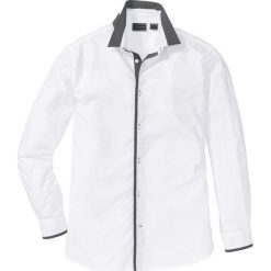 Koszula Regular Fit bonprix biały. Białe koszule męskie na spinki bonprix, m, z kontrastowym kołnierzykiem. Za 89,99 zł.