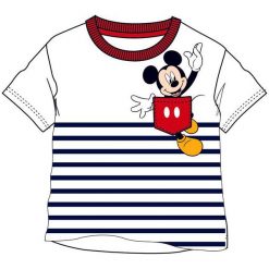 Disney By Arnetta Koszulka Chłopięca Mickey Mouse 122 Biały/Niebieski. Niebieskie t-shirty chłopięce Disney By Arnetta, z motywem z bajki, bez rękawów. W wyprzedaży za 33,00 zł.