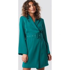 Hannalicious x NA-KD Sukienka-marynarka - Green,Blue. Niebieskie sukienki mini marki Hannalicious x NA-KD, z długim rękawem. Za 283,95 zł.