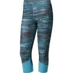 Spodnie dresowe damskie: Adidas Spodnie Capri Printed Heather niebieskie r. M (BK6115)