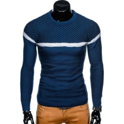 SWETER MĘSKI E131 - NIEBIESKI. Niebieskie swetry klasyczne męskie marki Inny, m. Za 49,00 zł.