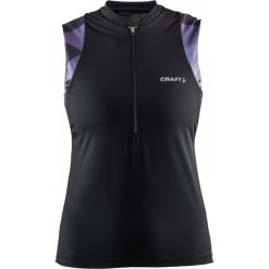 Craft koszulka kolarska Classic W black XS. Czarne bluzki sportowe damskie Craft, xs, bez wzorów, z materiału, bez kołnierzyka, bez rękawów, bez kaptura, rowerowe. Za 159,00 zł.