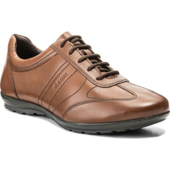 Półbuty GEOX - U Symbol B U74A5B 00043 C6001 Cognac. Brązowe derby męskie Geox, ze skóry, na sznurówki. W wyprzedaży za 289,00 zł.
