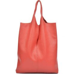 Shopper bag damskie: Skórzana torebka w kolorze czerwonym – (D)42 x (S)38 cm