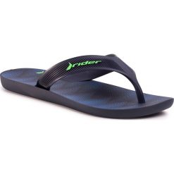 Japonki RIDER - Strike Plus Ad 11073 Black/Blue/Green 02915. Niebieskie klapki męskie Rider, bez wzorów, z tworzywa sztucznego. Za 79,00 zł.