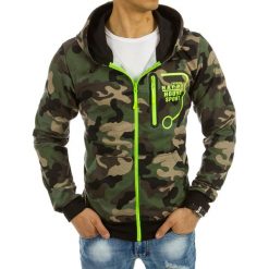 Bluzy męskie: Bluza męska rozpinana woodland camo (bx2246)