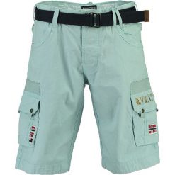 Bermudy "Panoplie" w kolorze błękitnym. Niebieskie spodenki i szorty męskie Geographical Norway Men, m, w paski, z bawełny. W wyprzedaży za 119,95 zł.