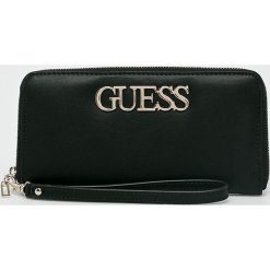 Guess Jeans - Portfel. Czarne portfele damskie Guess Jeans, z aplikacjami, z jeansu. Za 279,90 zł.