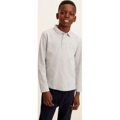 Mango Kids - Polo dziecięce 110-164 cm. Szare t-shirty chłopięce Mango Kids, bez wzorów, z bawełny, z krótkim rękawem. W wyprzedaży za 49,90 zł.