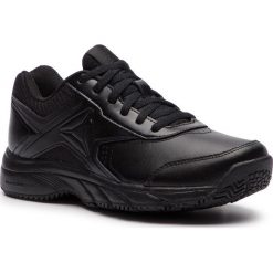 Buty Reebok - Work N Cushion 3.0 BS9527 Black. Czarne buty sportowe damskie Reebok, na co dzień, bez wzorów, ze skóry, bez obcasa, na płaskiej podeszwie, bez zapięcia. W wyprzedaży za 179,00 zł.