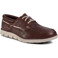 Mokasyny TIMBERLAND - Bradstreet 3 Eye TB0A2A6UV13 Dk Brown Full Grain. Pomarańczowe mokasyny męskie Timberland, ze skóry, eleganckie. Za 589,00 zł.